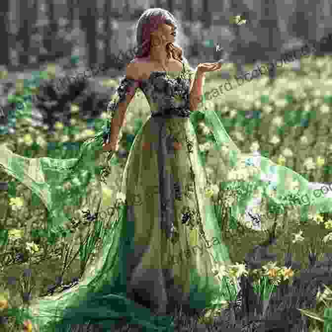 A Beautiful Princess In A Flowing Gown Stands In A Lush Garden. Gallery Of Stories (Gallery Of Stories 1)