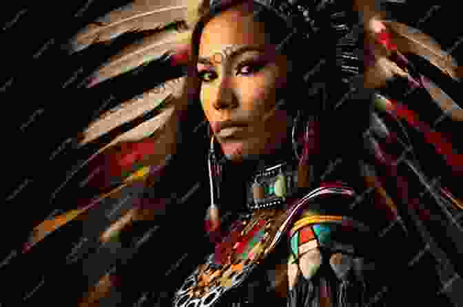 A Native American Woman Adorned In Traditional Regalia, Surrounded By Vibrant Colors And Patterns Living Ghosts And Mischievous Monsters: Chilling American Indian Stories