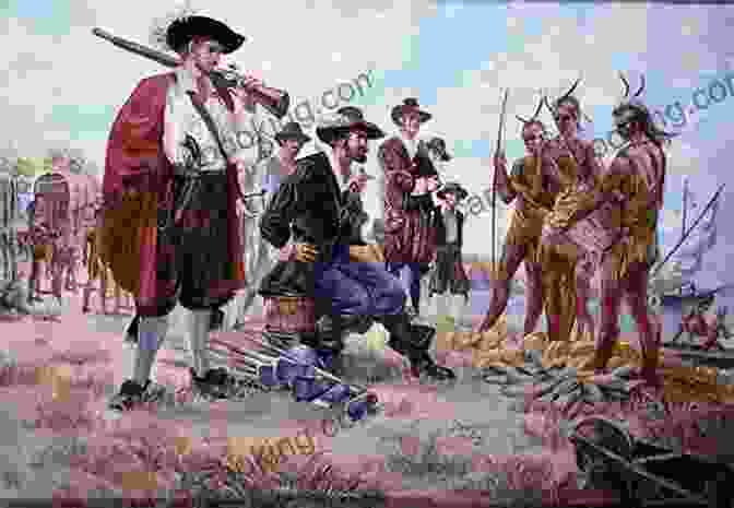 A Painting Depicting Colonial America With Colonists, Native Americans, And A Bustling Town 50 Things You Didn T Know About Colonial America