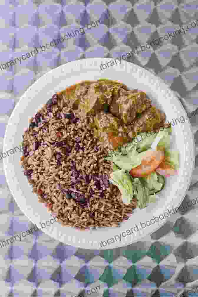 A Vibrant Platter Of Caribbean Cuisine, Featuring Curried Goat, Rice And Peas, Stewed Vegetables, And Tropical Fruit Original Flava: Caribbean Recipes From Home