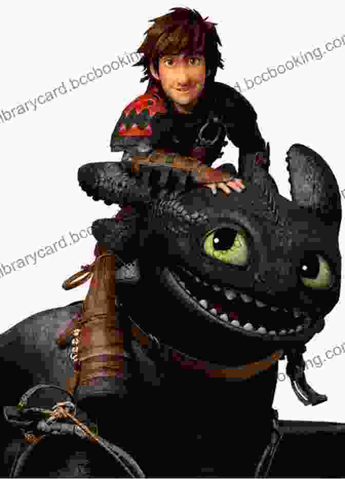 A Young Viking Boy, Hiccup, Riding On The Back Of His Dragon, Toothless, Against A Backdrop Of A Stormy Sky And Rugged Mountains. How To Train Your Dragon