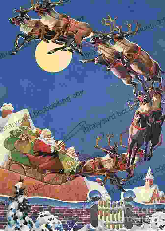 Book Cover Of The Untold Story Of Santa Magic On Christmas Eve, Showcasing Santa Flying Through The Night Sky With His Reindeer Christmas On Lindbergh Mountain: The Untold Story Of Santa S Magic On Christmas Eve