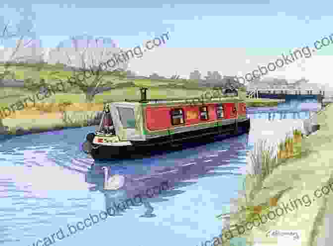 Narrowboat And Notebook Book Cover Featuring A Colorful Illustration Of A Narrowboat On A Peaceful River A Narrowboat And A Notebook (The Narrowboat Lad 2)